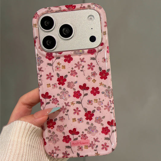 Pink Gilt Flowers Acrylic Phone Case