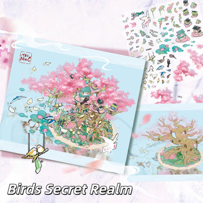 Universal Realm 3D Sticker | 6 Cute Miniature Scenes