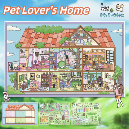 Dreamy House 3D Sticker | 2 Cute Miniature Scenes