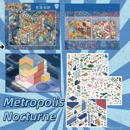 Whimsical Voyage 3D Sticker | 5 Cute Miniature Scenes