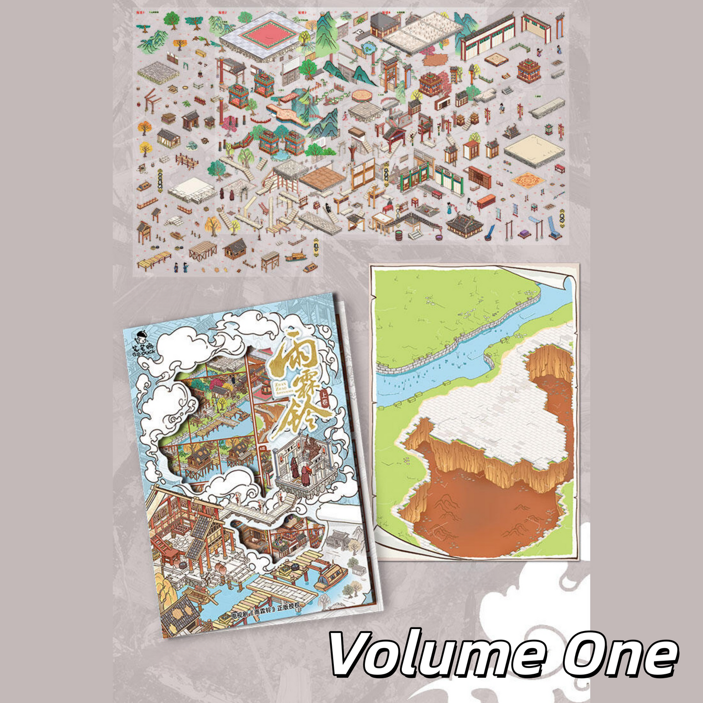 Rain on the Bells 3D Sticker | 2 Cute Miniature Scenes