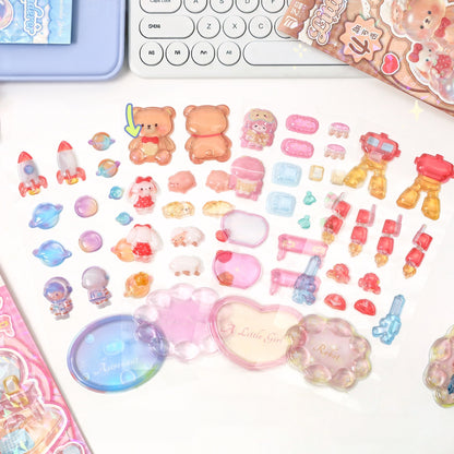 Playful Worlds 3D Stackable Stickers | 6 Cute Miniature Themes