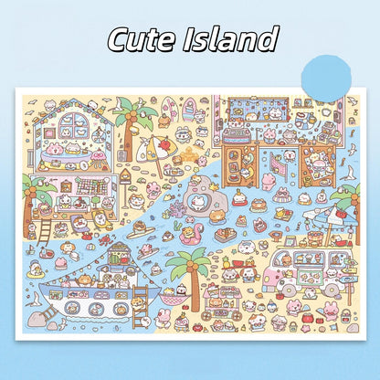 Soft Season 3D Sticker | 2 Cute Miniature Scenes