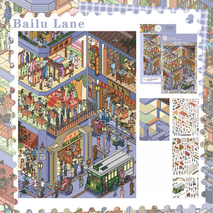 City Corners 3D Sticker | 4 Cute Miniature Scenes
