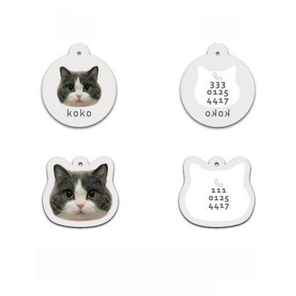 Custom Pet Photo Acrylic Pet Name Tag