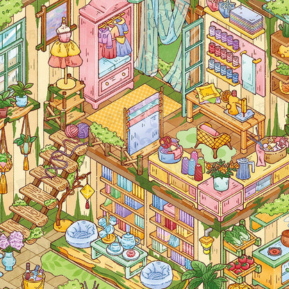 Dreamy Dwellings 3D Sticker | 2 Cute Miniature Scenes