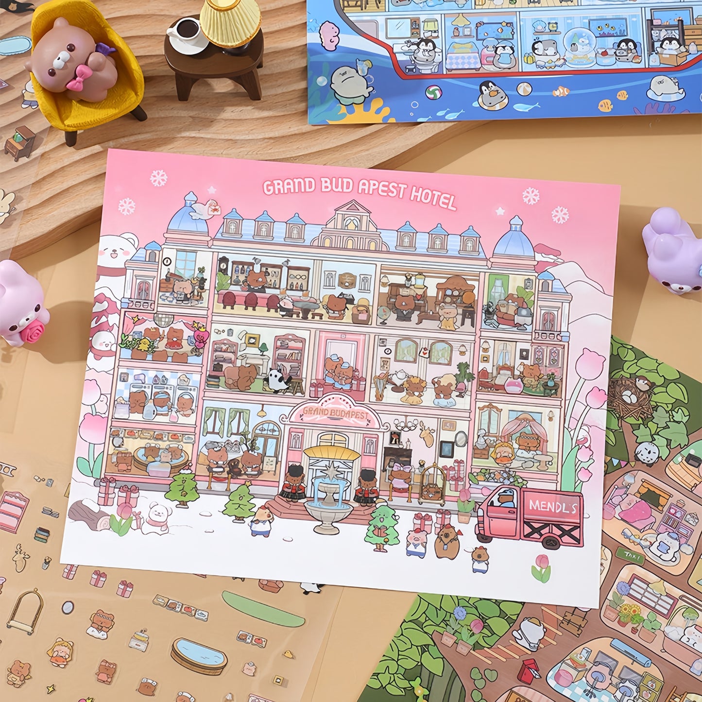 Dream Dwellings 3D Sticker | 4 Cute Miniature Scenes