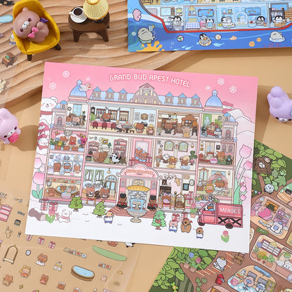 Dream Dwellings 3D Sticker | 4 Cute Miniature Scenes