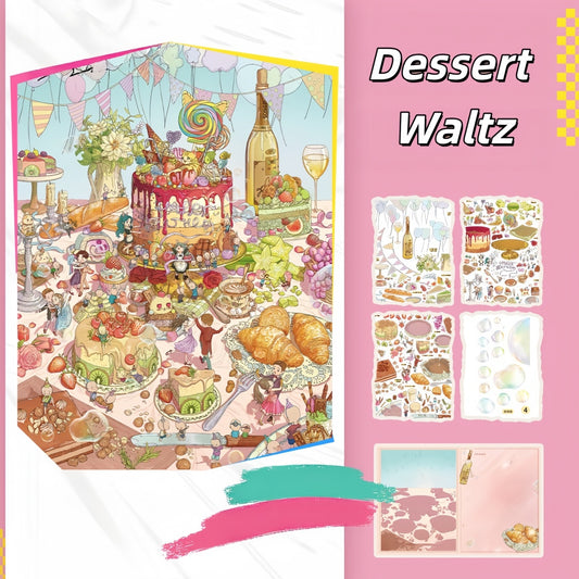 Pastry & Paws 3D Sticker | 2 Cute Miniature Scenes