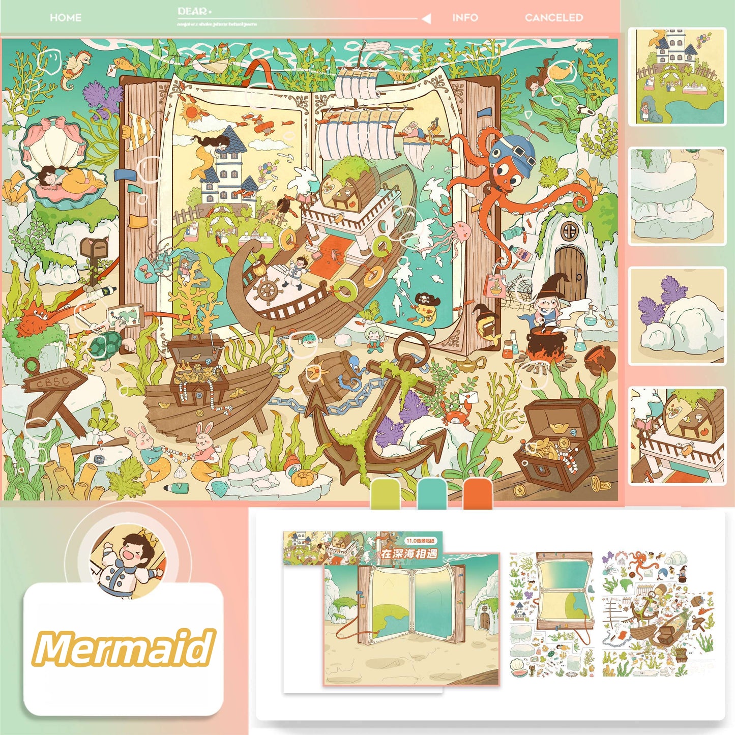 Paperfairy Tale 3D Sticker | 2 Cute Miniature Scenes