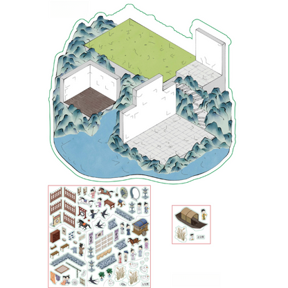 Palace Willow 3D Sticker | 4 Cute Miniature Scenes