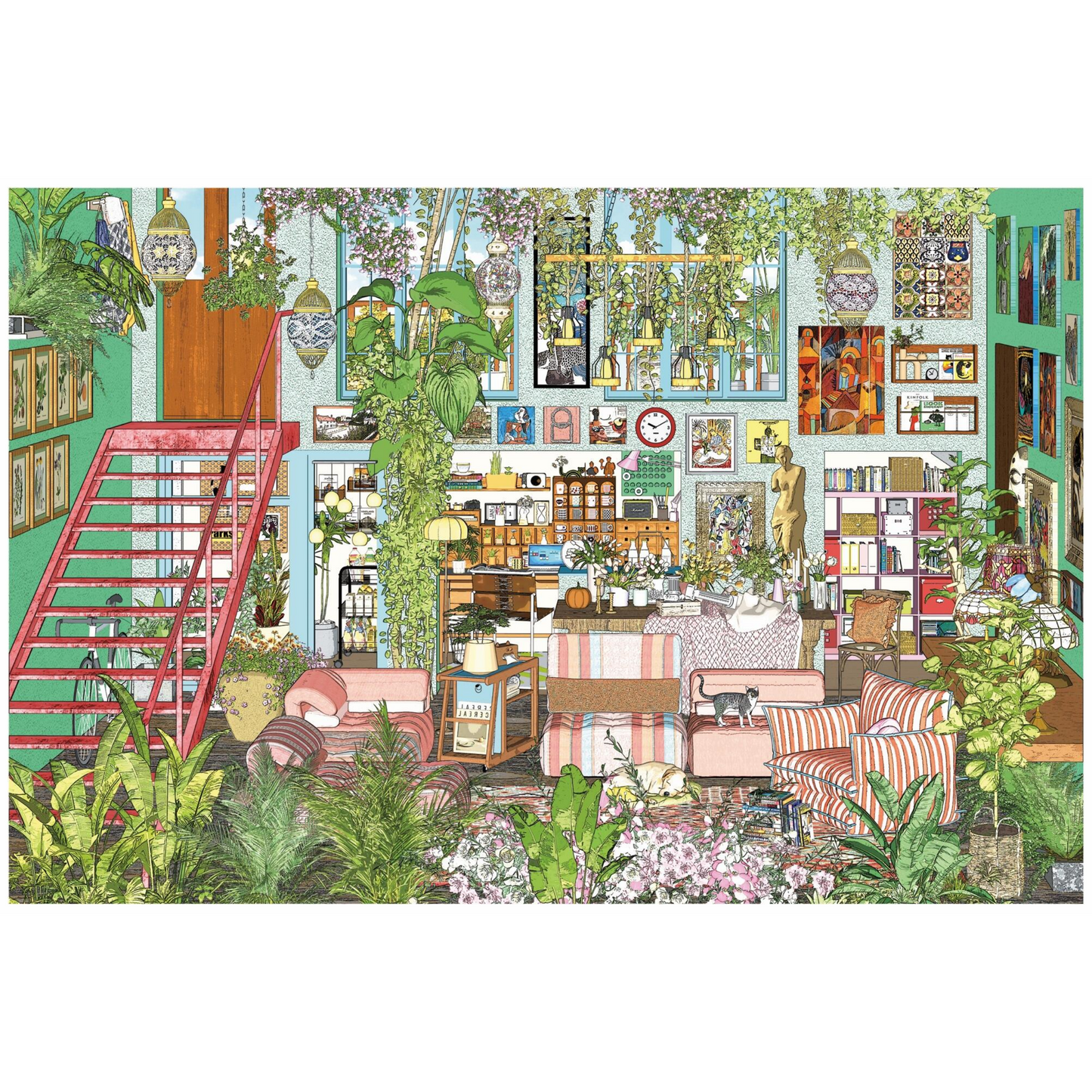 Green Field Art House 3D Sticker