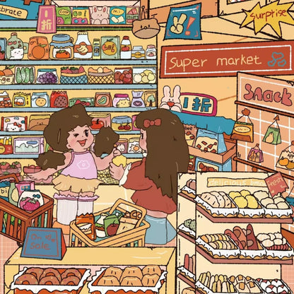 Childhood Shop 3D Sticker | 2 Cute Miniature Scenes