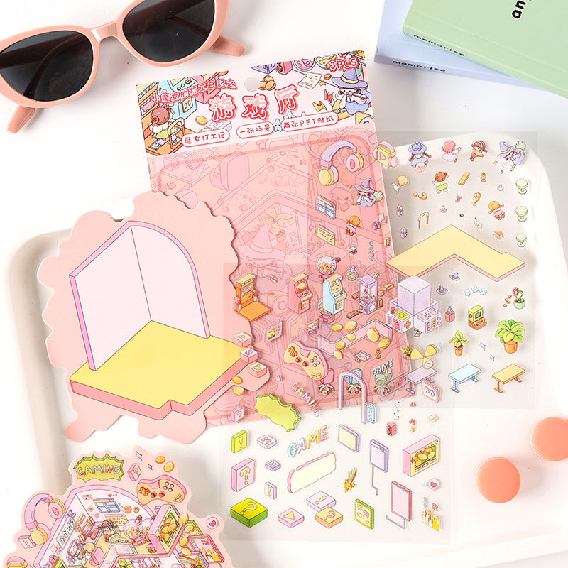 Little Shop 3D Sticker | 4 Cute Miniature Scenes