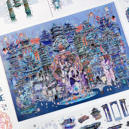 Above Us 3D Sticker | 2 Cute Miniature Scenes