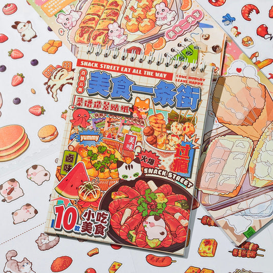 Food Street 3D Sticker Book