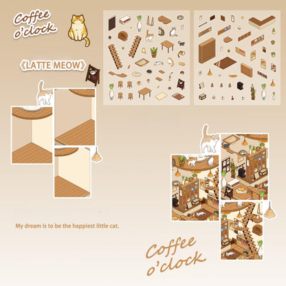 Latte Meow 3D Sticker
