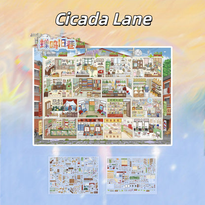 Summer Breeze 3D Sticker | 4 Cute Miniature Scenes
