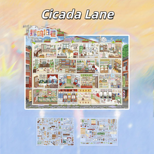 Summer Breeze 3D Sticker | 4 Cute Miniature Scenes