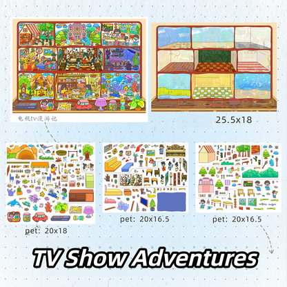 Fantasy Apartments 3D Sticker | 4 Cute Miniature Scenes