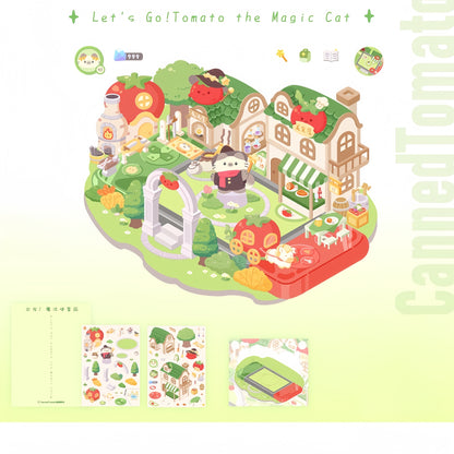 Tomato World 3D Sticker | 3 Cute Miniature Scenes