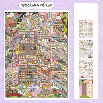 Leaving Ground 3D Sticker | 2 Cute Miniature Scenes