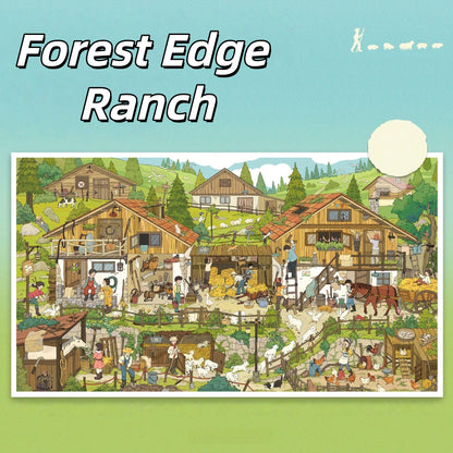 City ＆ Ranch 3D Sticker | 2 Cute Miniature Scenes