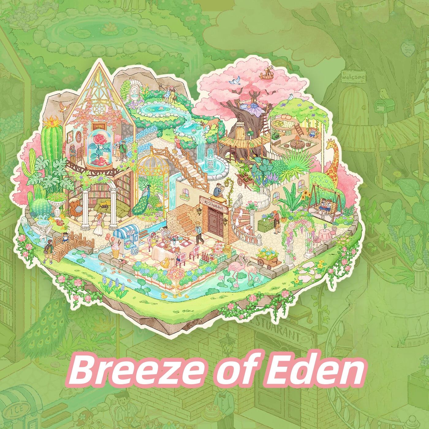 Dream Cabin 3D Sticker | 5 Cute Miniature Scenes