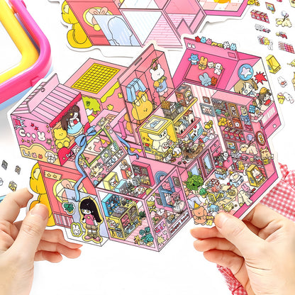My Home 3D Sticker | 4 Cute Miniature Scenes