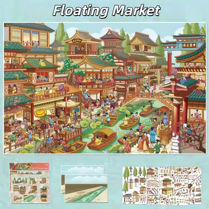 Market Days 3D Sticker | 2 Cute Miniature Scenes