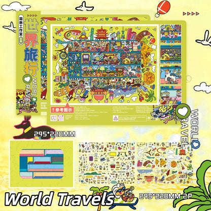 Dreamy Escapes 3D Sticker | 2 Cute Miniature Scenes