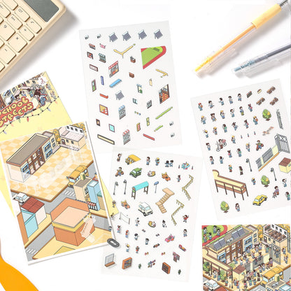Dream Life 3D Sticker | 4 Cute Miniature Scenes