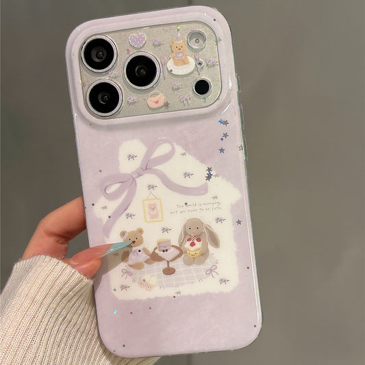 Taro Purple Bow Plush Doll Acrylic Phone Case