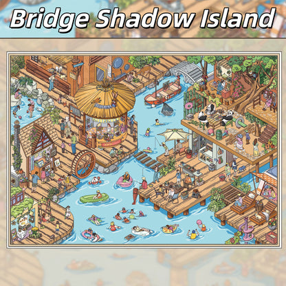 Island Hours 3D Sticker | 4 Cute Miniature Scenes