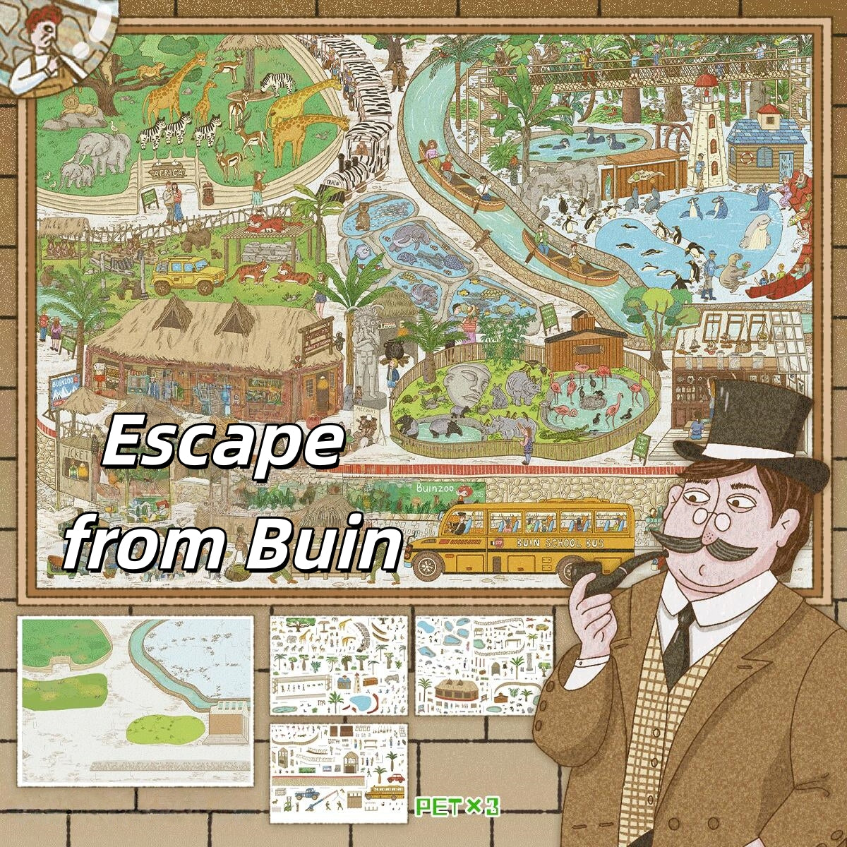 Escape Series 3D Sticker | 4 Cute Miniature Scenes