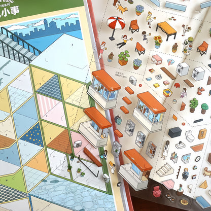 Urban Cubicles 3D Sticker Book