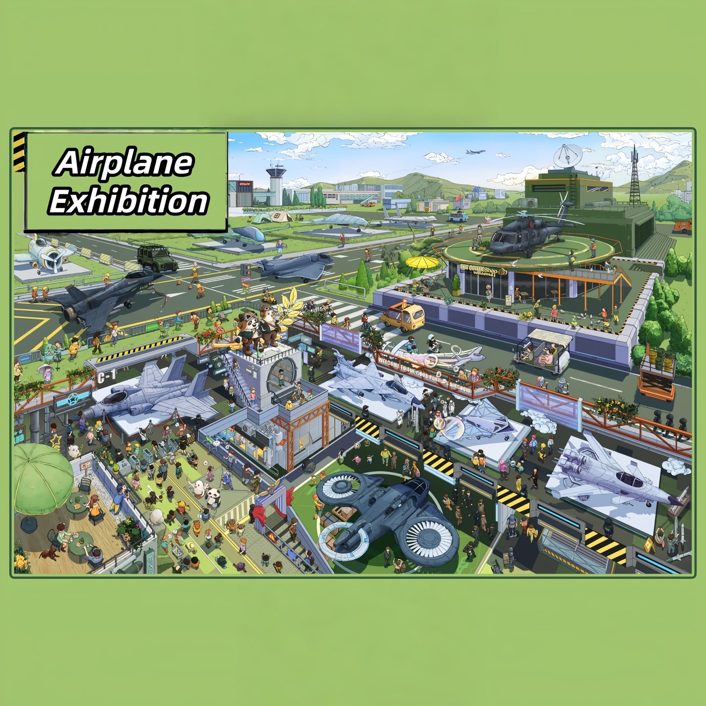 Green Life 3D Sticker | 2 Cute Miniature Scenes