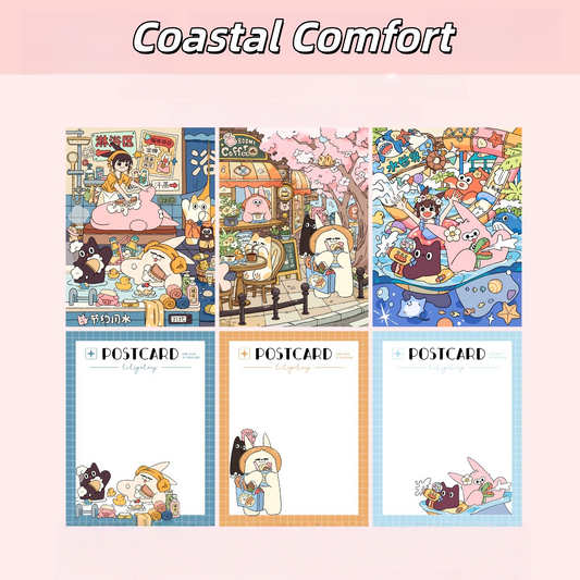 Coastal Comfort 3D Sticker | 3 Cute Miniature Scenes