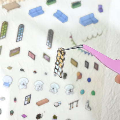 Tiny Animal's Shop 3D Sticker | 4 Cute Miniature Scenes