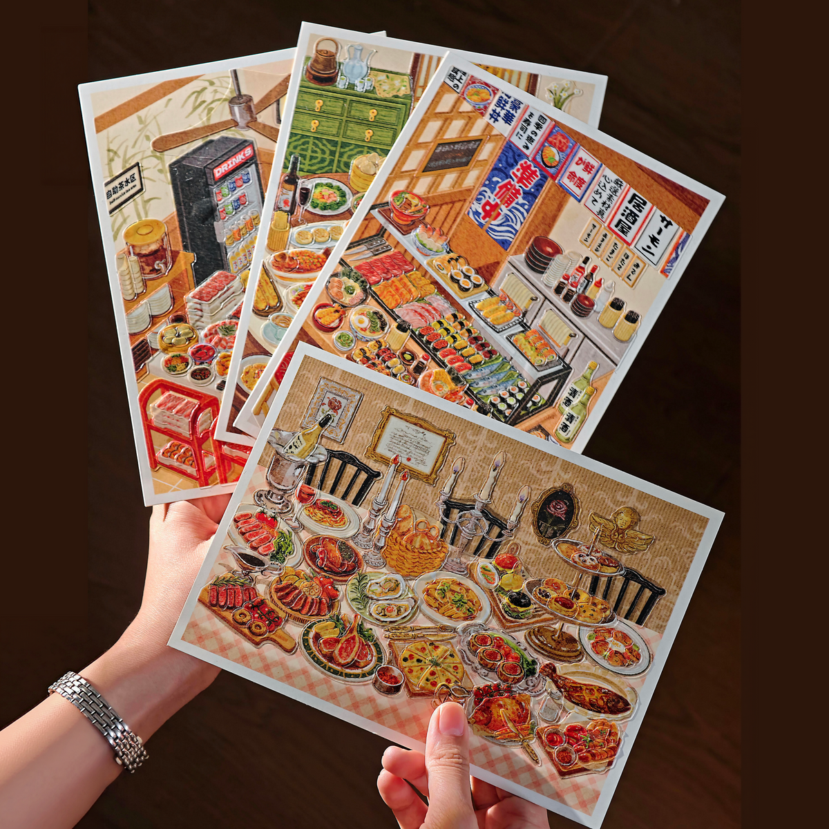 Taste the World 3D Sticker | 4 Cute Miniature Scenes