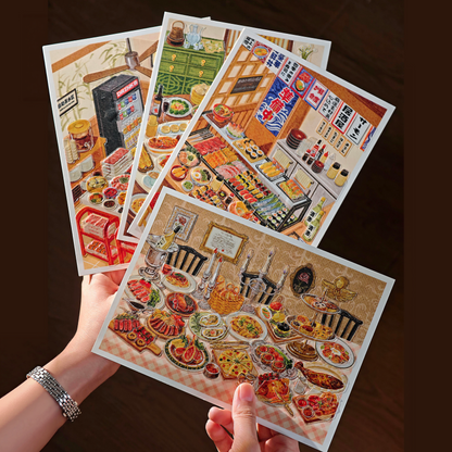 Taste the World 3D Sticker | 4 Cute Miniature Scenes