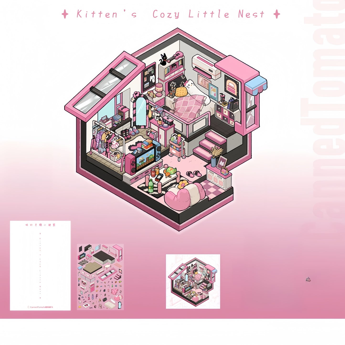 Dream Corner 3D Sticker | 3 Cute Miniature Scenes