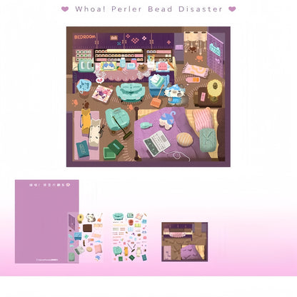 Cleaning Up Series 3D Sticker | 4 Cute Miniature Scenes