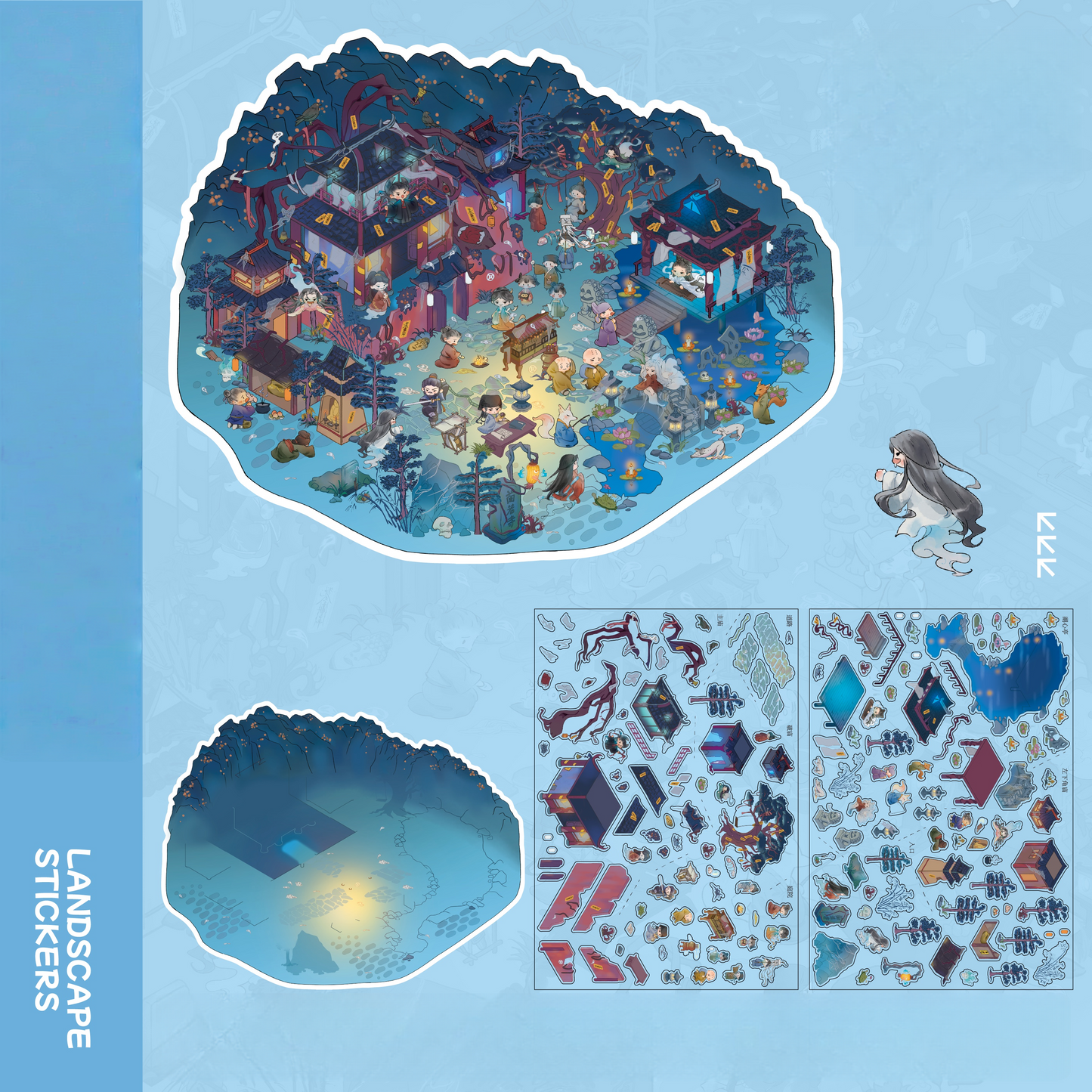 The Ghost 3D Sticker | 2 Cute Miniature Scenes
