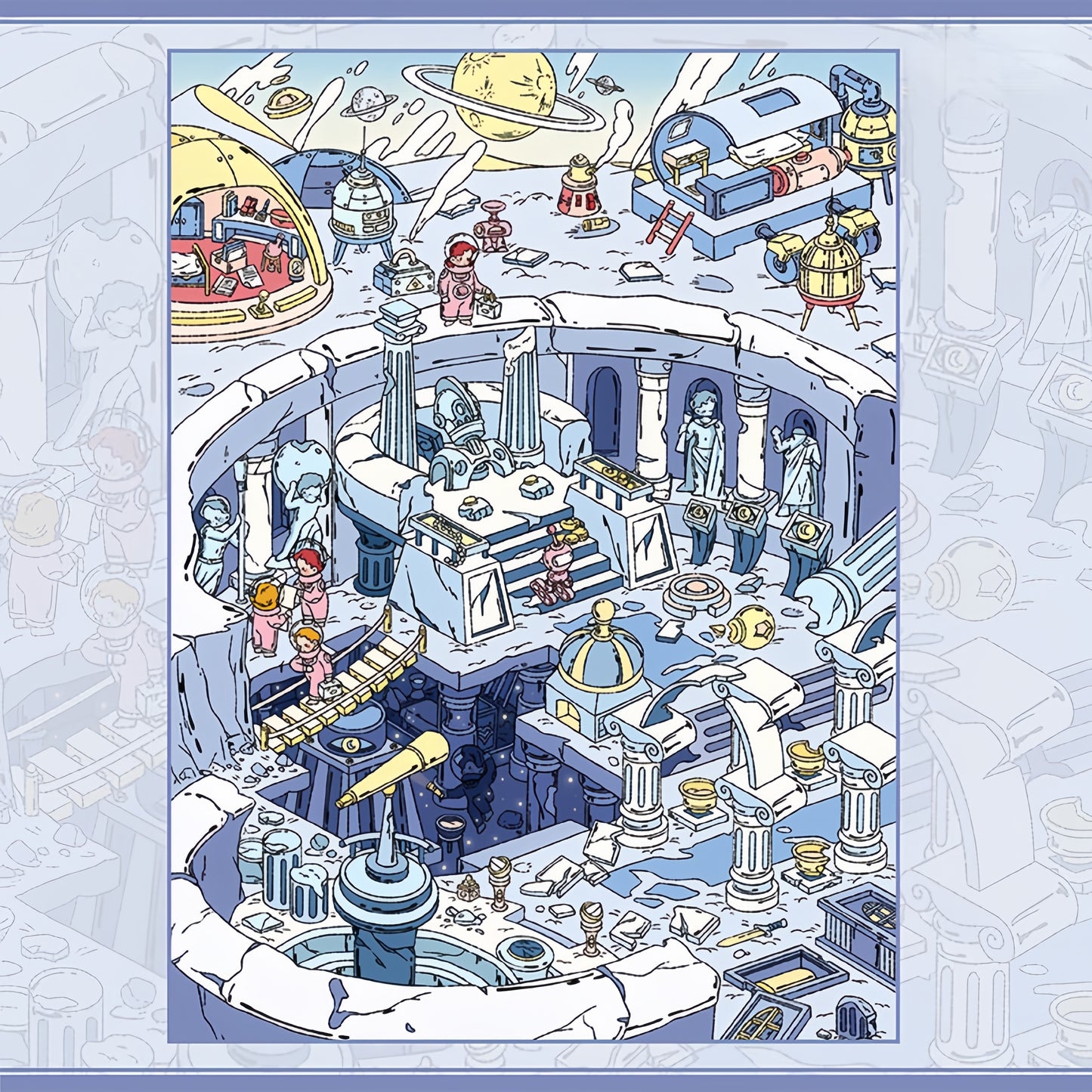 The Lost Universe 3D Sticker | 2 Cute Miniature Scenes