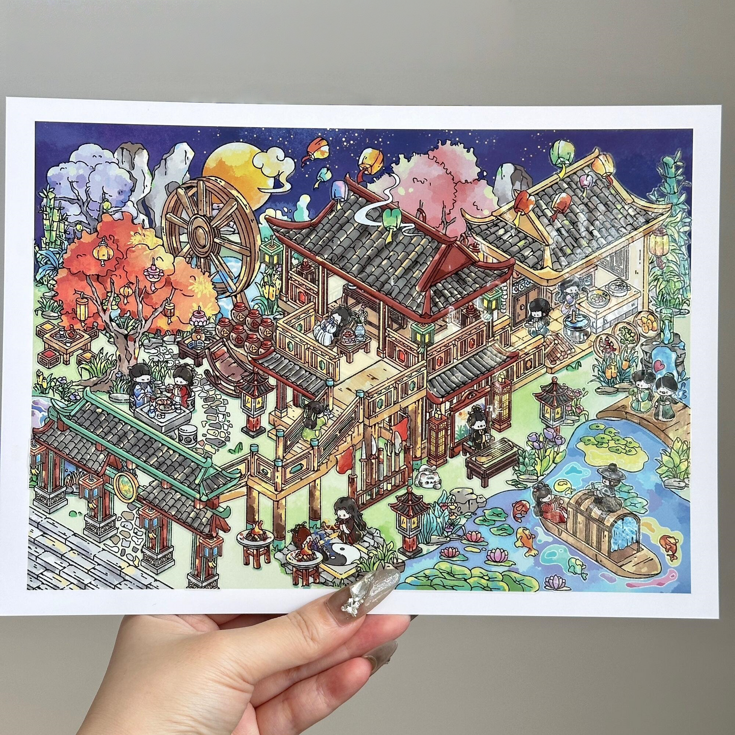 Ancient China 3D Sticker | 3 Cute Miniature Scenes