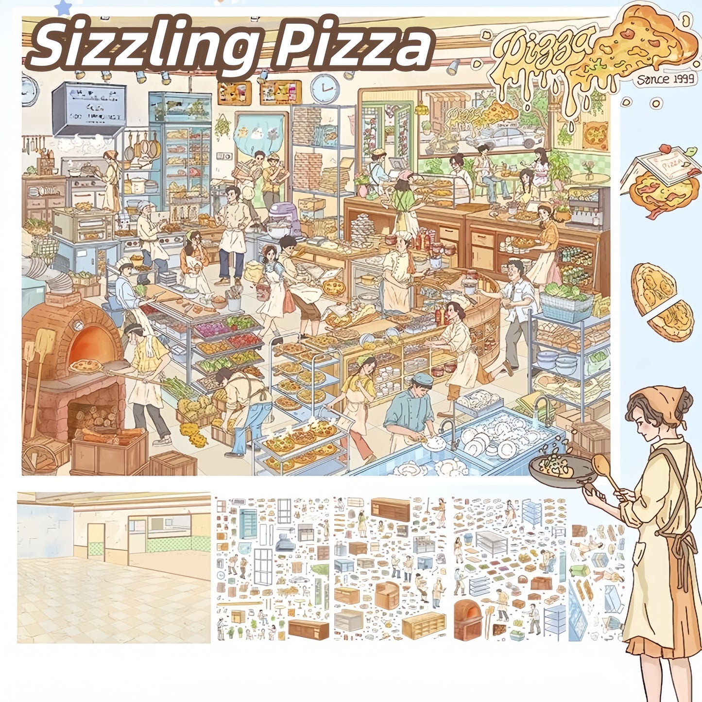Warm Creations 3D Sticker | 2 Cute Miniature Scenes