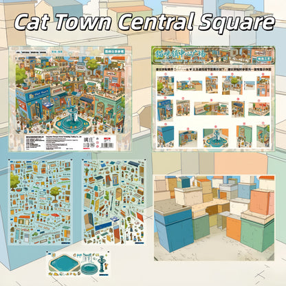 Town Corners 3D Sticker | 6 Cute Miniature Scenes