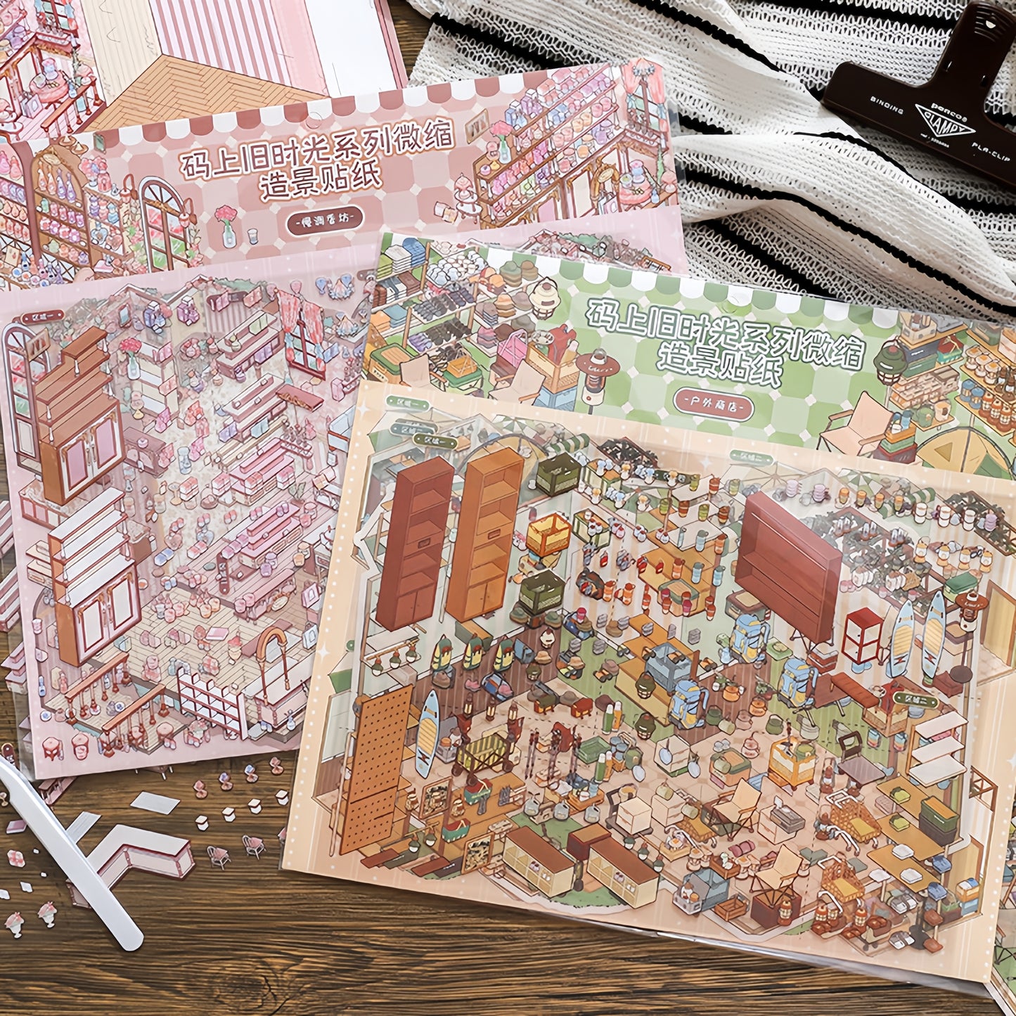 Shelf Display 3D Sticker | 2 Cute Miniature Scenes