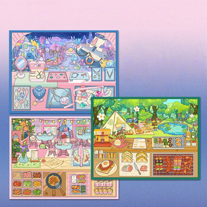 Simulation Management 3D Sticker | 3 Cute Miniature Scenes